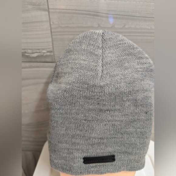 Rebecca Minkoff Womens Star Patch Sequin Beanie Heather Grey Winter Hat - Picture 2 of 8